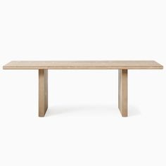 a wooden table on a white background