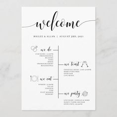 Welcome Wedding Timeline Program