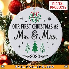 our first christmas as mr and mrs ornament