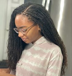 Long Micro Twists, Long Micro Locs, Sister Locs Sisterlocks, Micro Twists Natural Hair, Long Sisterlocks, Mirco Locs, Microlocs Hairstyles, Micro Locks, Loc Method Natural Hair