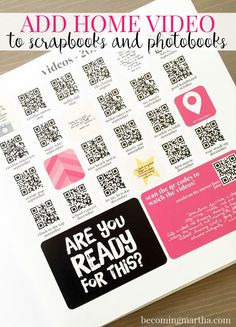 an open book with qr code stickers on it and the words, are you ready for this?