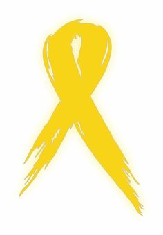 a yellow ribbon is drawn on a white background