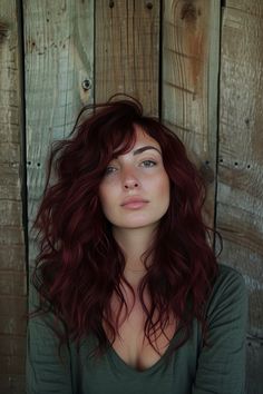 Dark Red Hair Color Ideas, Pelo Color Vino, Red Hair Color Ideas, Dark Red Hair Color, Red Hair Inspiration, Cherry Red Hair, Reddish Brown Hair, Wine Hair, Red Hair Inspo