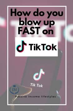 a person holding a phone with the text how do you blow up fast on tiktok?