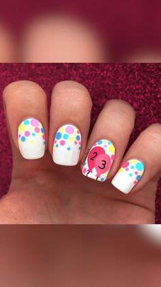 Cute Birthday Nails, Matte White Nails, Birthday Nail Art, Birthday Nail Designs, 3 Number, Pink Confetti, Birthday Today, Essence Cosmetics, 23rd Birthday