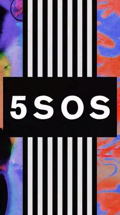 an image of the word ssos on a multicolored background with black and white stripes