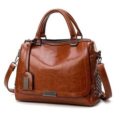 Women Lady Leather Tote Bag, Messenger, Shoulder Bag Material: PU Leather Size: 28x14x21cm Color: Brown Sacs Tote Bags, Tas Bahu, Tas Fashion, Large Crossbody Bags, Genuine Leather Totes, Leather Handbags Women, Large Shoulder Bags, Leather Messenger, Casual Bags