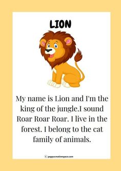 a lion with the caption'my name is lion and i'm the king of the jungle