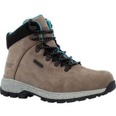 Georgia Women's Eagle Trail 5" Waterproof Slip Resistant Hiker Boot -Grey- GB00630On Sale Now! This Item Ships FREE! The Georgia Boot Eagle Trail women’s hiker boot is great for rugged casual wear or light industrial work environments. The grey full-grain leather upper has combination hardware and a padded tongue and collar. The interior of this 5-inch lightweight waterproof hiker boot is equipped with a waterproof membrane and lined in a high-performance mesh material. The removable insole is m Gray Outdoor Work Boots With Round Toe, Gray Round Toe Work Boots For Outdoor, Casual Gray Waterproof Walking Boots, Casual Gray Waterproof Boots For Walking, Gray Outdoor Work Boots With Reinforced Toe, Gray Work Boots With Reinforced Toe For Outdoor, Gray Insulated Waterproof Boots With Round Toe, Insulated Gray Boots For Outdoor Activities, Insulated Gray Hiking Boots