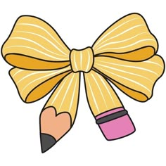 a pencil with a bow on it