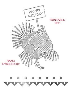 a drawing of a turkey holding a happy holiday sign