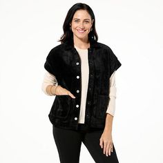 Democracy Drop Shoulder Plush Button Front Vest This plush vest gives you just the right amount of coverage and style. Layer it over any of your wardrobe staples for ensembles that become your signature "wow" looks. Draped Fabric, Lifestyle Brands, Outerwear Jackets, Drop Shoulder, Wardrobe Staples, Fashion Clothes Women, Wardrobe, Clothes For Women, Clothes