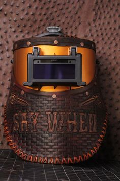 Welding mask, 100% customizable, Add names colors. Anything If you are interested in getting your very own welding mask, message me for custom work , Fully customizable and 1 of a kind, 100% leather , Isn't made with a press, it's handcrafted to insure the highest quality, and ensures personalization 🙌🏽 If you have a mask in mind and have yet to find one that describes your personality I am here to help you create your very own mask. Feel free to message me with your ideas The shield is a suga Future Mask, Welding Rig, Welding Mask, Describe Your Personality, The Shield, I Am Here, Describe Yourself, Custom Leather, A Mask