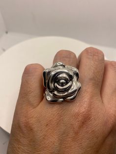 Vintage rose Sterling silver Size 8 can be sized by my jeweler. His service charge is $10-$20 Oxidized from age All rings are shipped free in the US in a nice gift box. Check out our over a THOUSAND great reviews!!! Engraving is $4 per letter and is not always perfect depending on the piece. It can take a few days if the jeweler is busy. This is payable to Paypal Judithsltd@gmail.com Elegant Silver Flower Ring For Valentine's Day, Classic Rose Design Jewelry For Gifts, Classic Silver Flower Ring As Gift, Classic Silver Flower Ring For Gift, Elegant Silver Rings With Rose Details, Elegant Silver Rings With Rose Design, Sterling Silver Rose Flower Ring For Anniversary, Silver Rose Ring Jewelry, Silver Ring With Rose Design