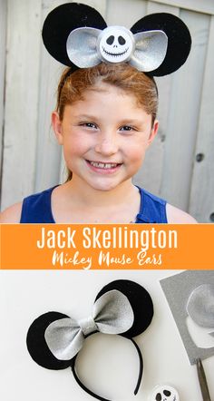 DIY Jack Skellington Mickey Mouse Ears - Tonya Staab Movie Couple Halloween Costumes, Movie Night Couple, Diy Nightmare Before Christmas, Do It Yourself Costumes, Christmas Mickey Ears, Mickey Mouse Car, Tinker Bell Costume, Mickey Mouse Ears Headband, Couple Halloween Costumes For Adults