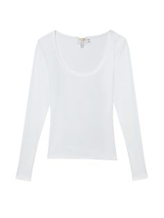 The perfect scoop neck long sleeve in our responsible Organic Rib. Pairs perfectly with anything and everything. (Really.) (This one comes in White.) | Women's Elaine Long Sleeve Top in White | Ethical Essentials Scoop Neck Long Sleeve, White Long Sleeve, Long Sleeve Top, Scoop Neck, Long Sleeve Tops, Sleeve Top, Long Sleeve, White