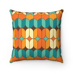 Mid Century Modern Geometric Bold Bedroom Moodboard, Thrifty Crafts, Mcm Home, Retro Pillow, Retro Throw Pillows, Retro Pillows, Unique Chair, Modern Throw Pillows, Mid Mod