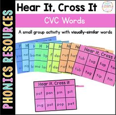 the cvc words are shown in pink and blue