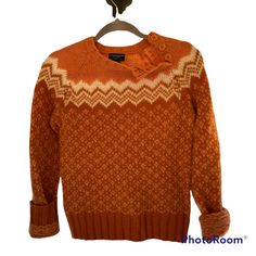 Nwot Fair Isle Boho Spiced Dreams Vintage Aeo Knit Sweater Rare Excellent Condition Size: Small Color: Pumpkin Orange, White Whipped Cream, Orange Ombr Style: 2000s Y2k Vintage, Fair Isle Crew Neck, Neckline Love Three Buttons Side Design, Lambswool Blend Knit Sweater Condition: Vintage Excellent, Never Worn Brand: Aeo Vintage American Eagle Outfitters Cold Weather Essential I Love The Neckline On This, I Would Wear & Style Unbuttoned W Layering Necklaces Add Jean Shorts, Strapy Sandals For Beac Vintage Y2k Outfits, Holiday Loungewear, American Eagle Jeggings, American Eagle Sweater, Ombre Fashion, Cool Girl Style, Orange Ombre, Wool Blend Sweater, Softest Sweater