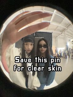 two girls standing next to each other with the words save this pin for clear skin