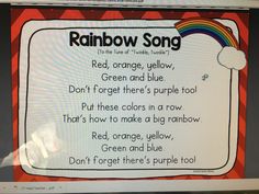 the rainbow song is displayed in front of a computer screen with it's instructions