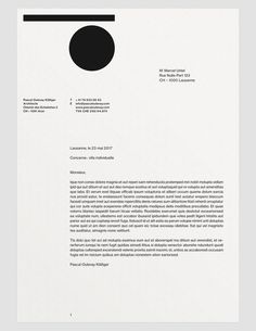 a black and white letterhead with a circle on the bottom right corner is shown