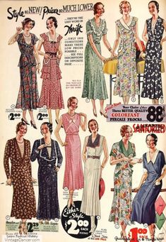 1930s Dress Styles in the Daytime 1930's Dresses, Vintage 1930s Dress, Vintage Fashion 1930s, Fashion 30s, 1930 Fashion, 1930s Dress, 30s Fashion, Afternoon Dress, 20th Century Fashion