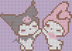 a cross stitch pattern with an image of a dog and cat on it's face