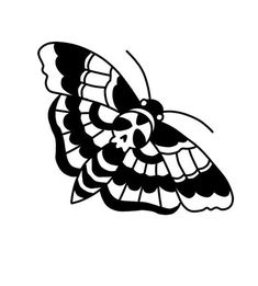 a black and white drawing of a butterfly