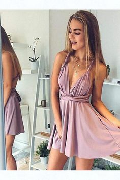 Homecoming Dresses Backless, V Neck Party Dresses, Custom Made Homecoming Dresses, Party Dresses A-Line, Blush Homecoming Dresses #HomecomingDressesBackless #VNeckPartyDresses #CustomMadeHomecomingDresses #PartyDressesALine #BlushHomecomingDresses Homecoming Dresses 2018 Blush Homecoming Dress, Mini Robes, Party Dress Short, Short Prom, Linnet