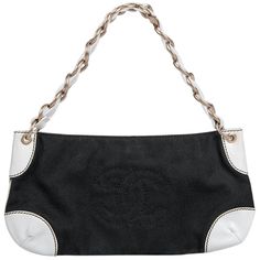 "Women think of all colours except the absence of colour. I have said that black has it all. White too. Their beauty is absolute. It is the perfect harmony.” ― Coco Chanel This authentic Chanel "Olsen" shoulder bag with oversized Chanel "CC" stitching is either from the 2003 or 2004 collection and comes in Chanel's timeless black and white. Modern and classic at the same time. This season release line was known for this bag's sister, the Mary Kate Olsen / Ashley Olsen Chanel hobo bag. The bag co Chanel Hobo Bag, Coco Chanel Bags, Kate Olsen, Chanel Brand, Mary Kate Olsen, Ashley Olsen, Chanel Shoulder Bag, Chanel Logo, Un Logo