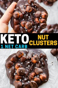 keto nut clusters on top of each other with the text overlay above it