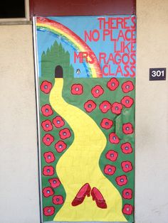 there is no place like my racoos class door decoration on the front door