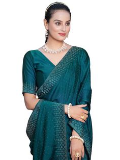 PRICES MAY VARY. Saree Fabric : Georgette | Blouse Fabric : Georgette Length :: Saree : 5.40 Mtr | Blouse : 0.80 Mtr which Need to be stitched as per size and fit Color :: Saree Color : Teal Blue | Blouse Color : Teal Blue Work :: Saree : Dyed & Hot Fixing | Blouse : Dyed & Hot Fixing Package Content : 1 Saree With 1 Unstitched Blouses Piece Teal Blue Blouse, Georgette Blouse, Saree Fabric, Blouse Fabric, Luxury Store, Blue Blouse, Blouse Piece, Pharmacy Gifts, Teal Blue