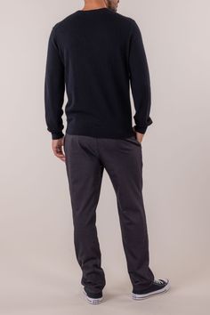 Our Classic V-Neck Sweater features a timeless look, perfect for dressy and casual occasions alike. MC81F23 - 100% Cashmere- Ribbed collar, cuffs and hem- Model is 6'2" and wearing a size Large Grey Flannel, Ink Blue, Every Man, Dress With Cardigan, Crewneck Sweater, V Neck Sweater, Sale House, Vneck Sweater, Crew Neck Sweater