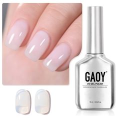 PRICES MAY VARY. Title: GAOY Jelly Nude Gel Nail Polish, 16ml Sheer White Translucent Soak Off Gel Polish, UV Light Cure for Nail Art DIY, Color 1641. Product Type: Products > Foot, Hand & Nail Care > Nail Art & Polish > Nail Polish Nail Art French, Nude Polish, Fun Nail Colors, Gel Lamp, Nail Stuff, Led Nail Lamp, Jelly Nails, Soak Off Gel, Foot Care