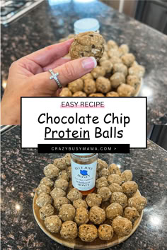 Chocolate Chip Protein Balls Reipe Easy Peanut Butter Protein Balls, Bariatric Snacks Protein Recipes, Protein Balls No Peanut Butter, Protein Oat Balls, Protein Balls With Protein Powder, Chocolate Chip Protein Balls, Healthy Protein Balls, Baking Area, Lori Conway