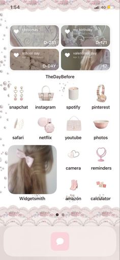 an iphone screen showing the different types of hair and accessories on display in front of it