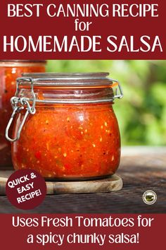 the best canning recipe for homemade salsa uses fresh tomatoes for a spicy chunky salsa