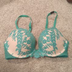 Never Worn, Green Lace Overlay, Victoria's Secret Push Up Bra, 34c Spring Green Bra With Lace Trim, Green Lace Trim Bra For Spring, Victoria's Secret Green Bra For Spring, Victoria's Secret Spring Push-up Bra, Elegant Green Spring Bra, Victoria's Secret Green Lace Trim Bra, Victoria's Secret Spring Bra With Lace Trim, Spring Push-up Bra With Lace Trim, Spring Lace Trim Push-up Bra