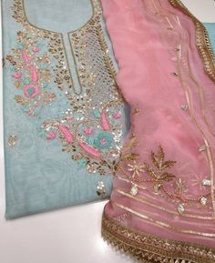 Item Overview ATHARVA Hand Embroidery Salwar Kameez/Blue Chanderi/Pink Gota Patti Chiffon Dupatta/Custom Stitch Unstitch/Designer/Anarkali/Wedding/Gift Dno. CH2117 Fabric:  * Shirt Chanderi Silk 2.5 Mts, in Peach w/Elegant embroidery Gota Patti work  * Dupatta: Chiffon Chinnon Dupatta 2.5Mts w/Beautiful Gota Patti jaal work. * Bottom Santoon Silk 2.5 Mts. Peach Excusive Hand Embroidered Party Wear Punjabi Suit. 🌷CUSTOMIZATION (No Extra Charges) * Fabrics Customization: Designs Can be made in di Semi-stitched Pink Lawn Suit With Dabka Work, Elegant Pink Embroidered Lawn Suit, Designer Peach Chikankari Embroidery Sets, Peach Chikankari Embroidery Designer Sets, Peach Straight Kurta Set With Resham Embroidery, Pink Embroidered Fabric For Designer Festival Wear, Pink Embroidered Lawn Suit, Pink Embroidered Fabric For Designer Festive Wear, Pink Embroidered Fabric For Designer Wear And Festivals