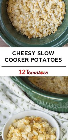 cheesey slow cooker potatoes are the perfect side dish to make ahead and freeze