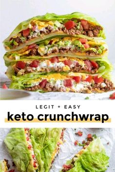 lettuce and easy keto crunchwrap is an easy lunch idea