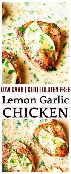 low carb, keto gluten free lemon garlic chicken is an easy and delicious recipe