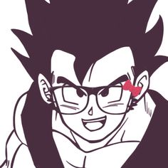 a drawing of a man with glasses and a heart on his forehead