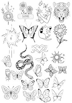 an image of butterflies and flowers with the word love on it's back side