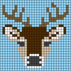 a cross stitch pattern with a deer head