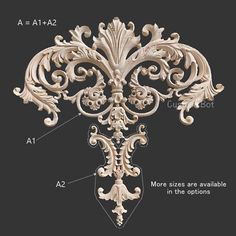 the details of an ornate design are shown in this image, and it is labeled