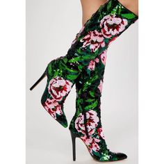 Add Some Sparkle To Your Wardrobe With These Stunning Fashion Nova Boots! The Knee-High Style Features A Beautiful Floral Pattern And Is Embellished With Fully Sequinned Uppers. Slip-On Design For Easy Wear, With A Comfortable Fit In Us Size 6. These Boots Are Perfect For Any Occasion, Adding A Pop Of Color And Personality To Your Outfit. Whether You're Dressing Up For A Night Out Or Adding Some Flair To Your Everyday Look, These Boots Are Sure To Turn Heads. Incredible Design And Beautiful , Br Summer Party High Ankle Heeled Boots, Trendy Summer Party Heeled Boots, High Ankle Summer Party Boots, Spring Party Ankle-high Heeled Boots, Glamorous Knee-high Spring Boots, Ankle-high Heeled Boots For Spring Parties, Glamorous Spring Boots With Round Toe, Spring Party Boots With Round Toe, Spring Ankle-high Boots For Party