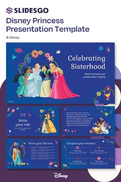 the disney princess presentation template is shown